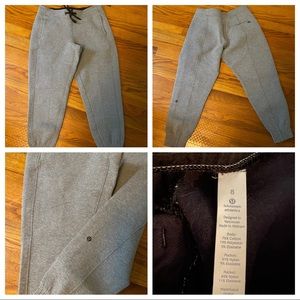 Lululemon NTS Joggers, size 8, Heather gray & black